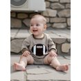 thumbnail image 4 of Rovasas Baby Boy Romper Long Sleeve Football Embroidery Stripes Bodysuit, 4 of 9