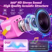 Atvuaey Mini Karaoke Machine for Kids, Wings and Castle Light Show Singing Set with 2 Microphones, Birthday Gifts for Girls 3-12