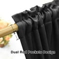 thumbnail image 4 of SHILIU-Small Tiers 2 Pack Faux Linen Textured Black Kitchen Short Small Mini Window Curtains Valance 36 inches Length Privacy Home Decor Classic Cafe Basement Living Room/Bedroom 34W by 36L Rod Pocke, 4 of 4
