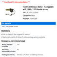 thumbnail image 2 of Front Left Window Motor - Compatible with 1990 - 1993 Honda Accord 1991 1992, 2 of 2