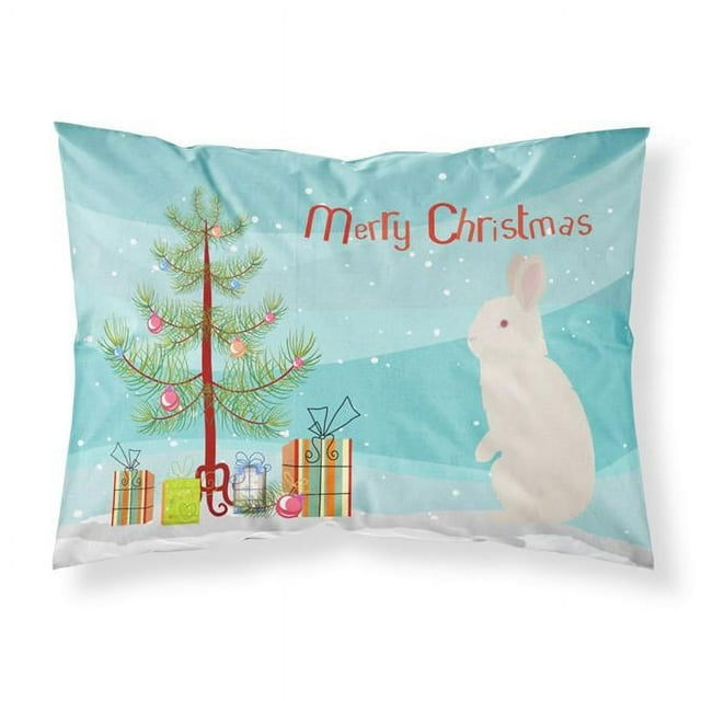 Carolines Treasures BB9332PILLOWCASE New Zealand White Rabbit Christmas Fabric Standard Pillowcase
