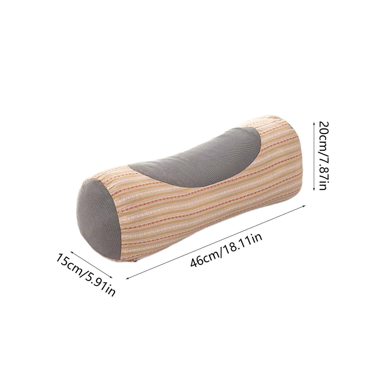 Buckwheat Cervical Neck Pillow – Adjustable Neck Roll for Sleeping, Ergonomic Neck Support Bolster for Side & Back Sleepers, Pillow for Neck Pain Relief. (18.1*7.9*5.9In Khaki)