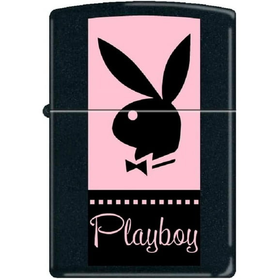 Zippo Lighter -for Playboy Rabbit Head Bunny Logo Pink Black Matte #Z5326
