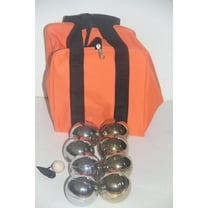 73mm Metal Bocce/Petanque Set with 4 Gold and 4 Silver Balls and Heavy Duty Orange Nylon Bag - Single