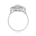 thumbnail image 2 of Antique Art Deco Halo Diamond Engagement Ring, 14K White Gold Plated, 2.1 CT Double Round Simulated Diamond, Side Stone Wedding Anniversary Ring, 2 of 5