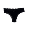 thumbnail image 2 of Byworldtasic Womens Breathable UnderwearSexy Thong for Women Stretchy Lace T Back Seamless Underwear No Show Soft Comfortable Lightweight Panties Black, 2 of 6