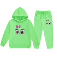 thumbnail image 3 of Tiijoy Toddler Girls' Sweatsuit Cartoon Cat Print Hoodie Sweatpants Outfits, Sizes 3-4T, 3 of 3