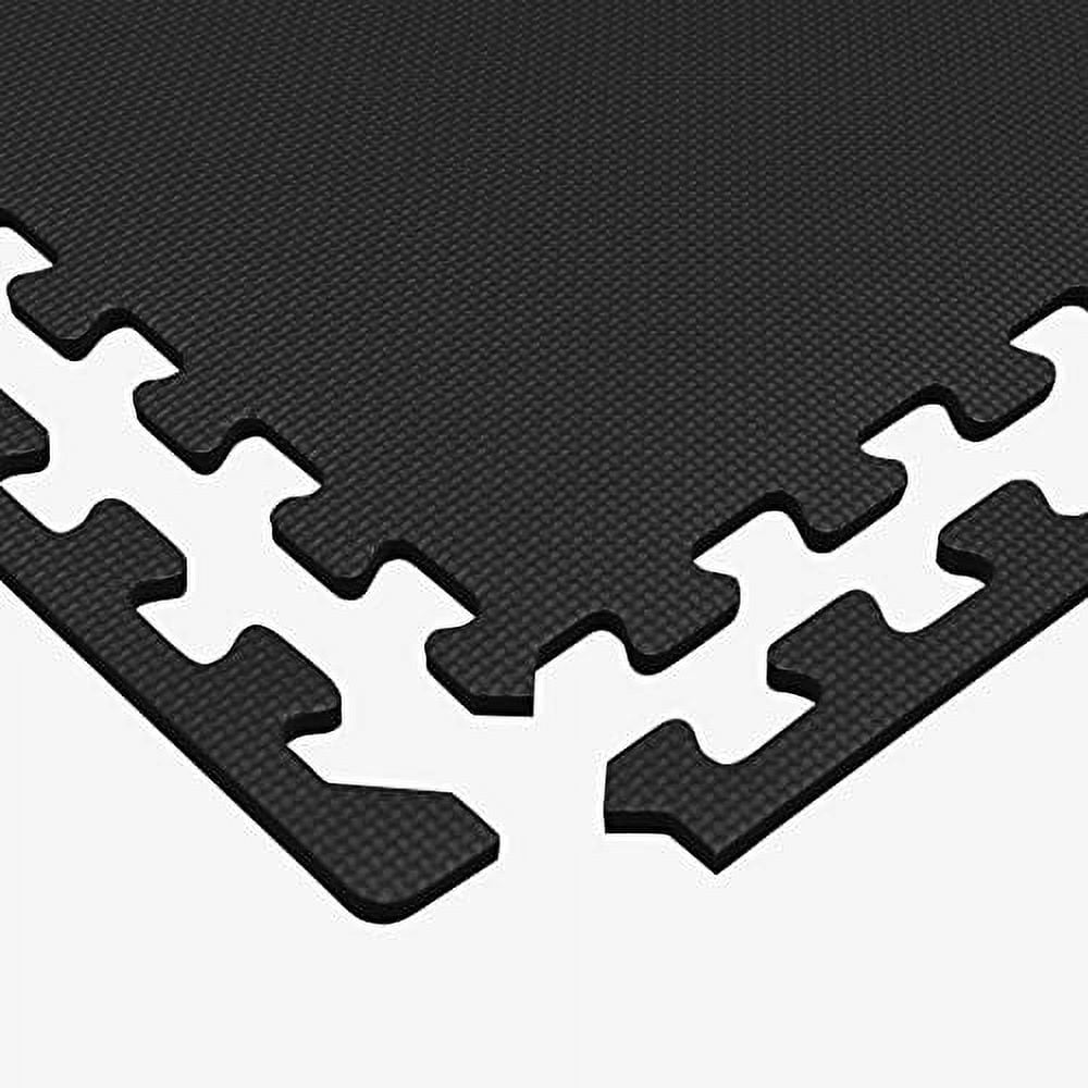 We Sell Mats 24 Sq. Ft. Black EVA Foam Interlocking Floor Mats Cushioned 6 Piece