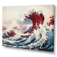 thumbnail image 2 of Designart "The Red Great Wave A Masterpiece from Kanagawa IV" Nautical & Beach Canvas Wall Art, 2 of 5