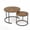 Brown, variant on 2-Piece Round Nesting Coffee Table Set – 23.6” & 15.7” Faux Marble Top Tables, Space-Saving Living Room Side Tables