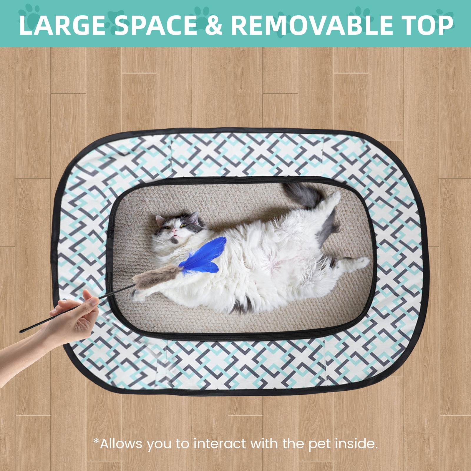 Luxvie Portable Pet Playpen, Foldable Dog Cat Playpens Cat Cage Exercise Kennel Tent, Dog Kennel With Removable Shade Cover, Dog Crate Indoor Outdoor Travel Camping Use, Green