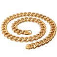 thumbnail image 5 of EOEMY 12/15mm Heavy Polished Women Men Chain Curb Stainless Steel Necklace Or Bracelet-Gold-15mm-40Inch Or 101Cm, 5 of 7