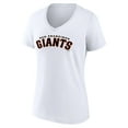 thumbnail image 2 of Women's White San Francisco Giants Giants Alternate Club Lettering V-Neck T-Shirt, 2 of 3