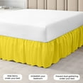 thumbnail image 2 of CCNY Dust Ruffled Style Bed Skirt Twin XL size Adjustable Elastic 11" Drop Length Microfiber Made Yellow Bedskirts, 2 of 6