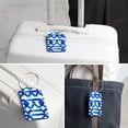 thumbnail image 6 of Blue and White Geometry Square PU Leather Luggage Tags, 2 Pack, with Privacy Cover and Stainless Steel Ring - Suitable for Travel, Backpack, Handbag - Bag Tags, Handbag Tags, 6 of 7