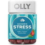 OLLY Goodbye Stress Gummy Supplement, with GABA, L-THEANINE and Lemon Balm; Berry Verbena; 42 Count, 21 Day Supply (Packaging May Vary)