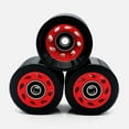 thumbnail image 4 of fastboy High-performance PU Wear-Resistant Inline Skate Wheel 58mm 82A Replacement Black+Red 58x58x32mm 1Set, 4 of 6