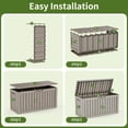 thumbnail image 7 of Joxxoaa 80 Gallon Resin Deck Box, Lockable Patio Outdoor Storage Box for Furniture, Garden Tools and Tools Storage, Waterproof Outside Storage Boxes - Grey, 7 of 7