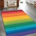 thumbnail image 4 of Area Rug for Living Room, Rainbow Striped Non-Slip Indoor Large Carpet for Bedroom/Dining Room, Colorful Gradients Modern Abstract Art Washable Low-Profile Rectangle Floor Runner Rugs - 4 x 6 Ft, 4 of 7