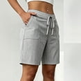 thumbnail image 2 of Long Shorts For Women Loose Fit Everyday Shorts with Drawstring Waist And Easy Pairing for Warm Days Weekend Wear Womens Shorts, 2 of 7
