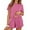 Pink, variant on UVN Summer Pajama Sets For Women Short Sleeve Sleepwear Set Ladies Casual 2 Piece Outfits Lounge Sets