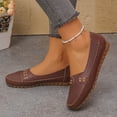 thumbnail image 6 of Hurxie Women's Classic Loafers Lightweight Non-Slip Hand-Stitched Nurse Shoes Comfortable Soft Sole Slip-On Leather Flats Brown 6, 6 of 8