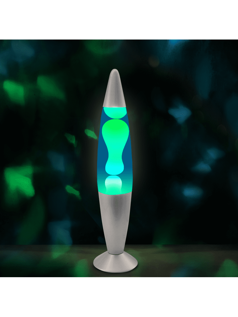 Jambo, Liquid Motion Lamp, 16 inch, Blue with Yellow and Green Wax