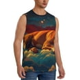 thumbnail image 2 of Yiaed Colorful Starry Sky Sleep Dog Print Men's Singlet Vests Summer Running Muscle Tank Tops Gym Undershirt Round Neck Sleeveless for man, 2 of 5