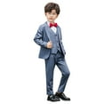 thumbnail image 6 of Bainana Boys Christmas Outfit Set Long Sleeve Solid Color Gentleman Suit 4 Pieces Matching Set Big Kids Fashion Party Wear, 6 of 8