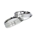 thumbnail image 5 of Pompeii3 14k White Gold Matching Brushed Wedding Ring Band Set, 5 of 5