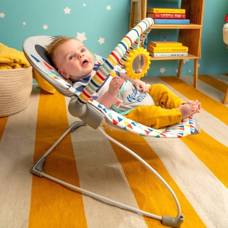 BRIGHT STARTS DISNEY BABY MICKEY MOUSE HAPPY TRIANGLES INFANT BOUNCER CHAIR FOR AGES 0-6 MONTHS