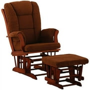 Storkcraft Tuscany Glider and Ottoman, Cognac and Chocolate
