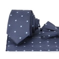 thumbnail image 4 of Gustave Ties Set for Men Classic Polka Dots Necktie Bow Tie Pocket Square Handkerchief 3Pcs Set for Wedding Party Formal Business "Blue", 4 of 7