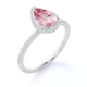 thumbnail image 4 of JeenMata Anillo de Compromiso de 1 Quilate con Piedra Natal de Octubre en Corte de Pera - Anillo de Bodas - Anillo de Halo - Anillo Pavé - Anillo de Promesa - Baño de Oro Blanco de 18 K sobre Plata, 4 of 6
