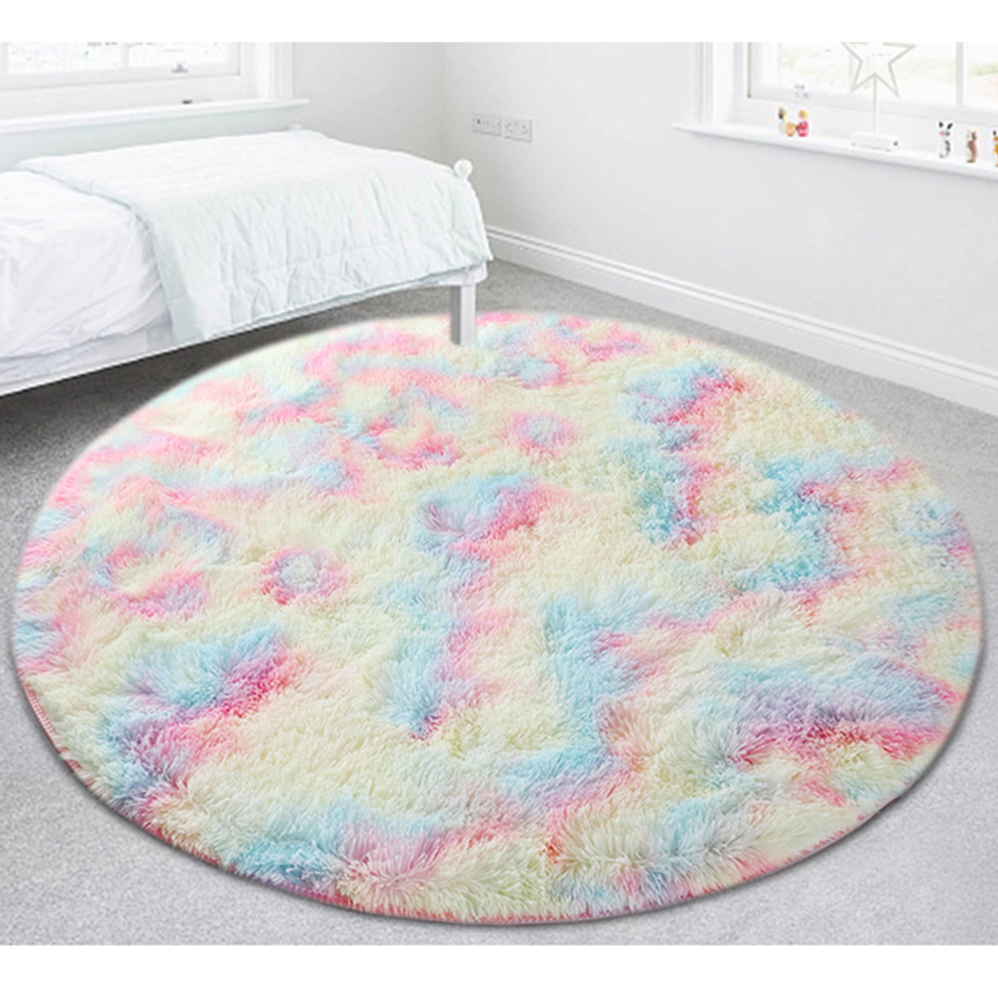 YouLoveIt Soft Round Area Rug Fluffy Circle Rug for Kids Girls Boys
