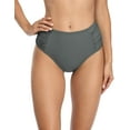 thumbnail image 4 of Women's Ruched Bikini Bottoms Solid Swim Briefs, 4 of 7