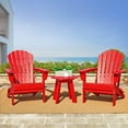 thumbnail image 3 of ELM PLUS LLC Outdoor Patio HDPE Adirondack Chair Side Table Set or End Table by Elm Plus 1 Tan Table & 2 Chairs, 3 of 5