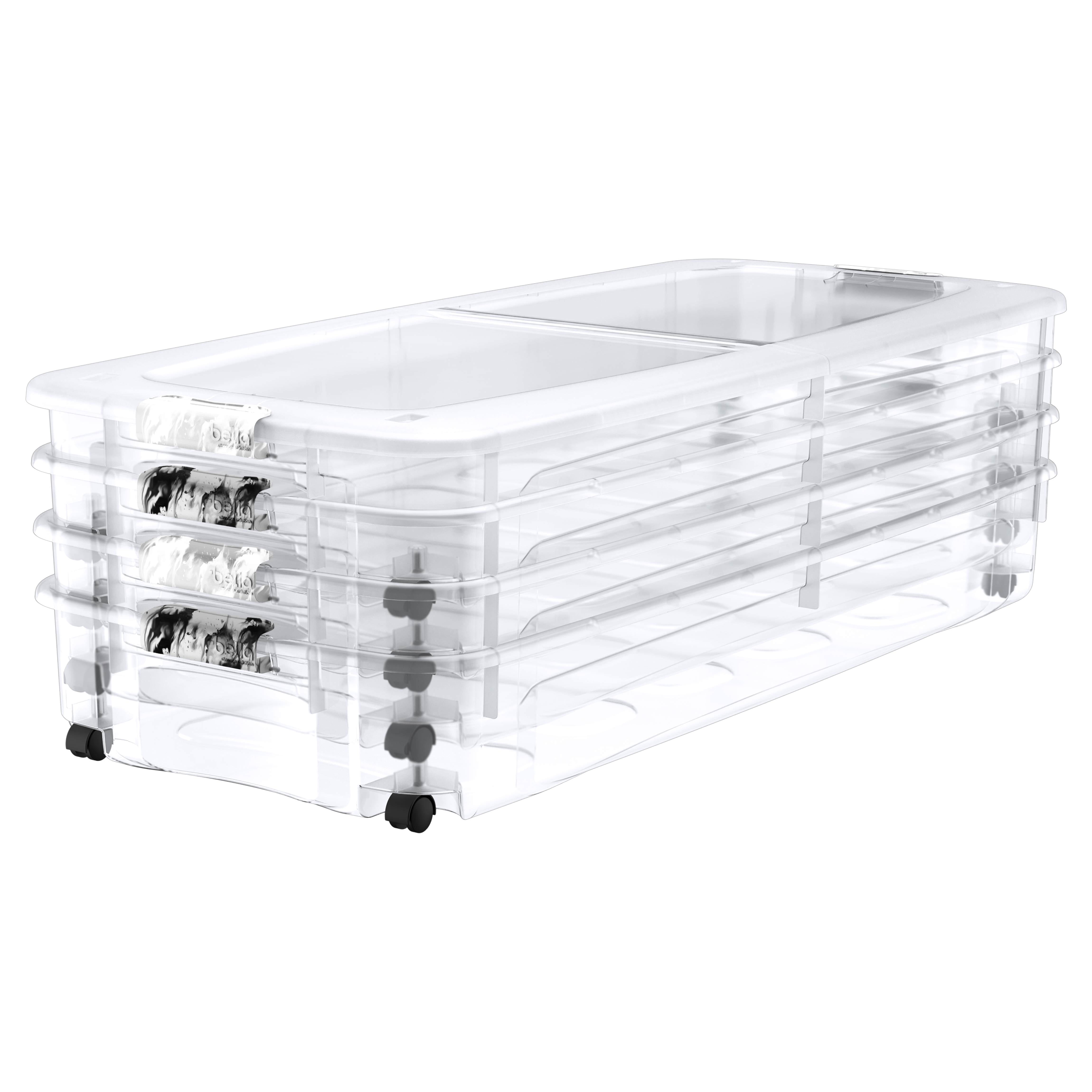 Bella Storage Locking Lid 70 Quart Underbed With 360 Degree Bella Storage Locking Lid 70 Quart Underbed With 360 Degree Swivel Wheels And Orted Color Locks Case Of 4