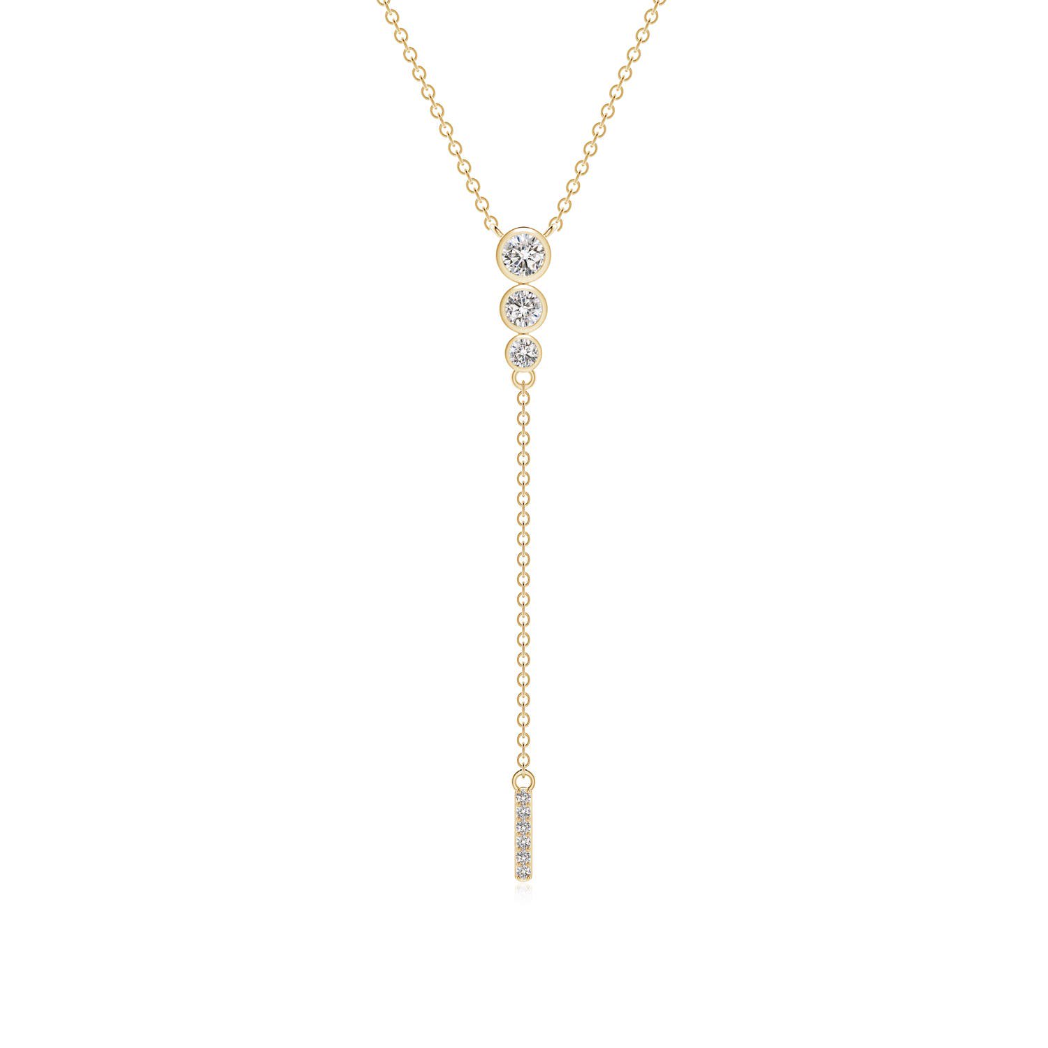 Angara Necklace - Natural Diamond Lariat Necklace in 14K Yellow Gold for Women | April Birthstone Jewelry, Birthday, Anniversary, Christmas, Jewelry Gift for Women
