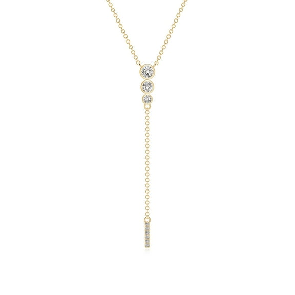 Angara Necklace - Natural Diamond Lariat Necklace in 14K Yellow Gold for Women | April Birthstone Jewelry, Birthday, Anniversary, Christmas, Jewelry Gift for Women