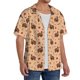 thumbnail image 2 of Balery Turkey And Autumn Leaves Camisa Casual de Manga Corta con Botones para Hombre, Texturizada, Estilo Cubano, para Playa, Verano-4X-Large, 2 of 5