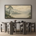 thumbnail image 5 of Large Framed Canvas Print Japanese Style Landscape Wall Art Japandi Decorative for Living room Bedroom - 60"x30" Black Frame, 5 of 8