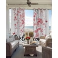 thumbnail image 6 of Cherry Blossoms Blackout Curtains for Bedroom Living Room Darkening Curtains 63 Inches Long Butterfly Pink Flower Pastoral Spring Window Curtain 2 Panels Set Window Treatment Grommet Drapes 52"x63", 6 of 9
