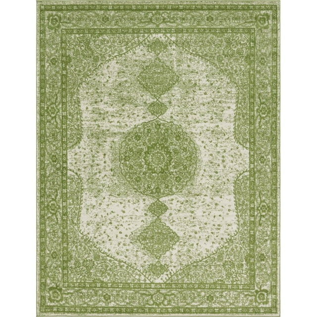 Unique Loom Bromley Traditional Border Rug 8' x 10' Rectangular Green/Ivory