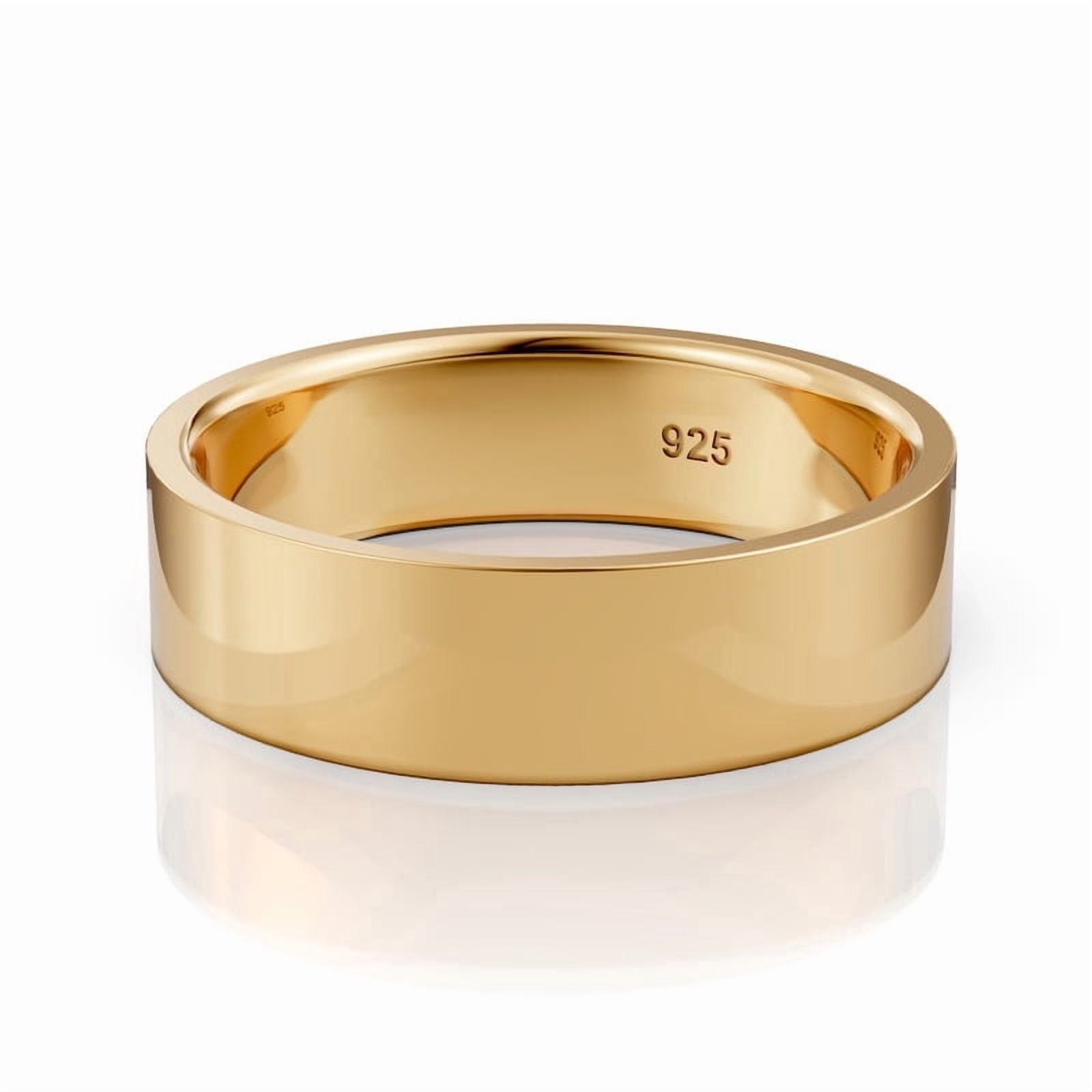 Sterling Silver 18K Gold plated Stackable Band ring for Women Wedding Birthday Christmas Jewelry Gifts teen her mom Wife girlfriend anniversary Unisex