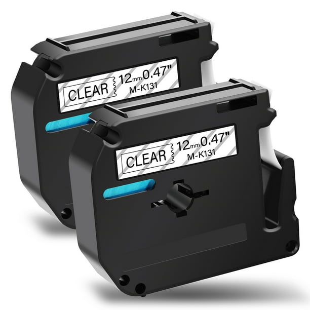 Greencycle 2pk 12mm 8m Black On Clear Mk131 M131 M K131 Label Tape Compatible For Brother P Touch Pt 100 Pt 110 Pt 65 Pt 70 Pt 80 Pt 88 Pt 90 Label - Pt 90 label maker tape