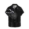 thumbnail image 2 of VBTAPA Novelty Party Shirts for Men 2025 Halloween 3D Printed Short Sleeve Button Down Shirt Hawaiian Beach Shirts Lightweight Holiday Blouses Prime Sales Today Black XXXXXL, 2 of 5