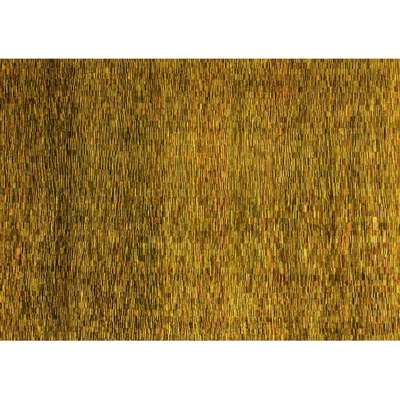 Ahgly Company Machine Washable Indoor Rectangle Abstract Yellow Modern Area Rugs, 4' x 6'