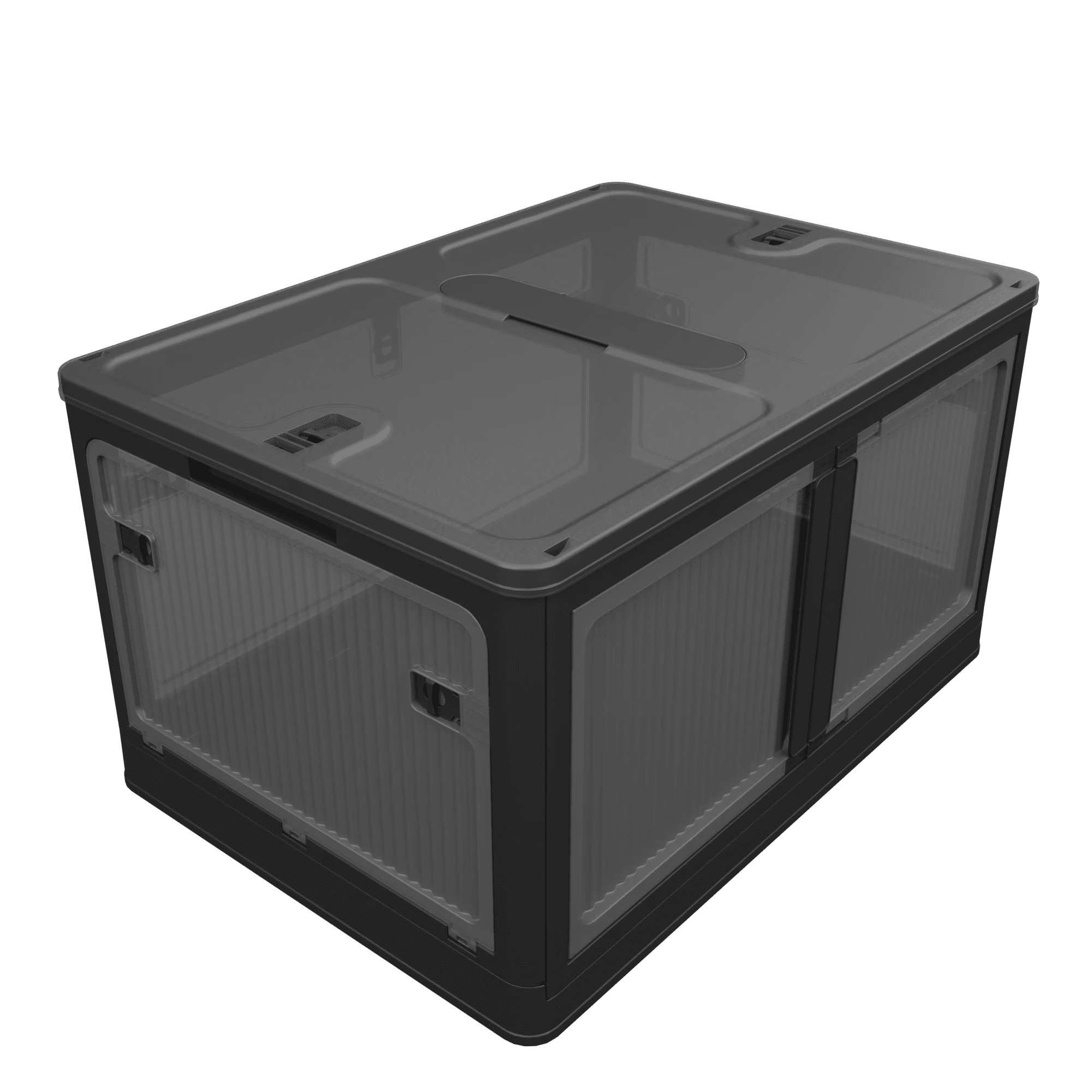 506QT 4-Pack Transparent Stackable Storage Bins with Wheels, Black