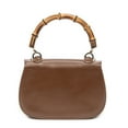 thumbnail image 5 of Pre-Owned Gucci beige Vintage Bamboo Top Handle Flap Handbag Calfskin Leather, 5 of 10